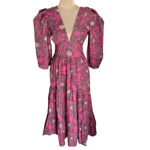 House of Harlow 1960 Puff Sleeve Floral Maxi Dress Boho Cottage Feminine Regency